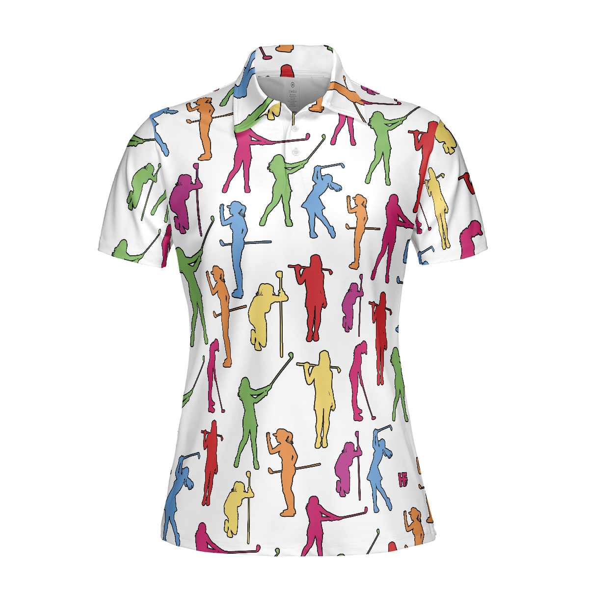 Golf Women Polo Shirt, Colorful Female Golfer White Women Polo Shirts, Gift For Golfers, Golf Lovers, Ladies, Golf Tournament, Golf Coach, Golf Club - Cerigifts