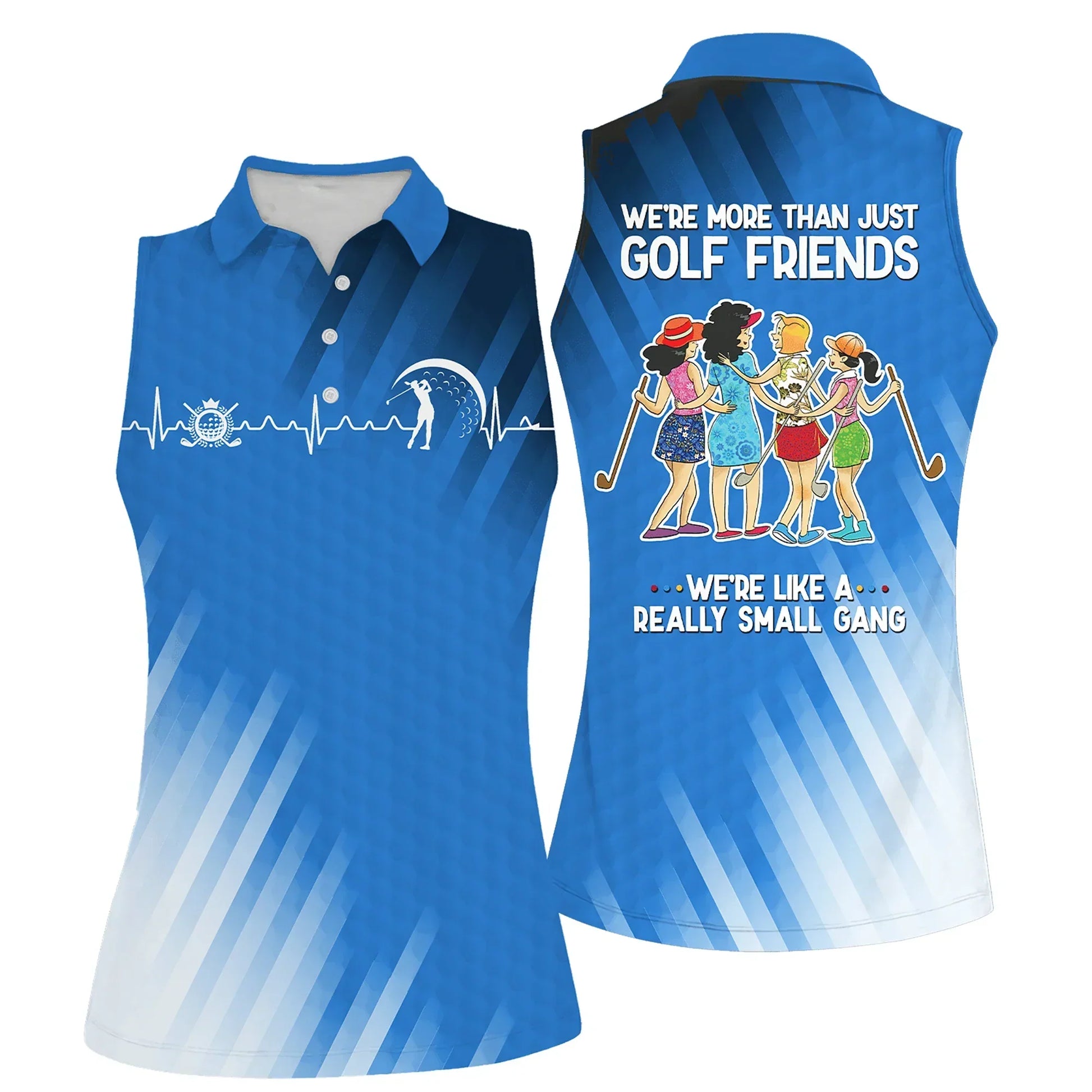 Golf Women Polo Shirt, Golf Friends Nice Shot Team Heartbeat Multicolor Women Polo Shirt - Gift For Mother's Day, Golfers, Female, Golf Lover - Cerigifts