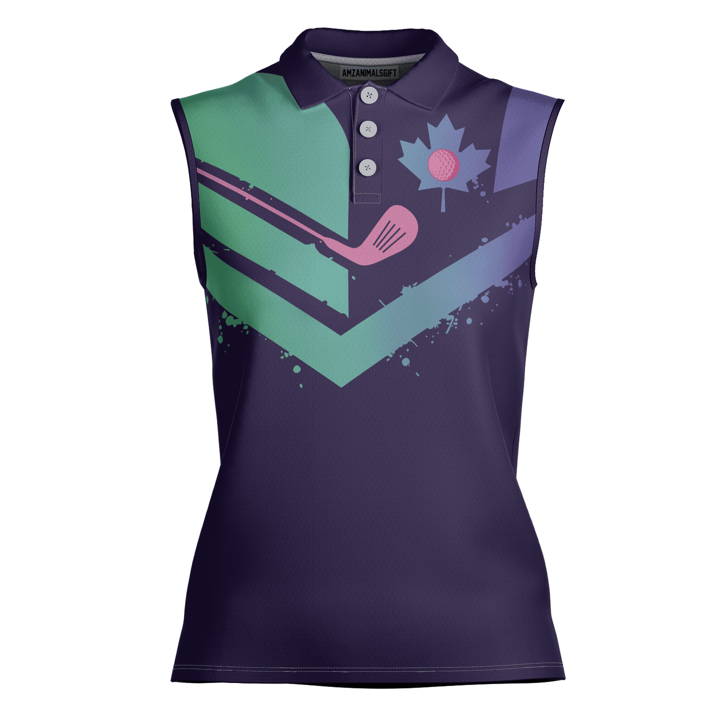 Golf Women Polo Shirt, Gradient Flag Canada Swing Swear Repeat Golf Girl Women Polo Shirt - Gift For Golfers, Female, Golf Lovers, Mother's Day - Cerigifts