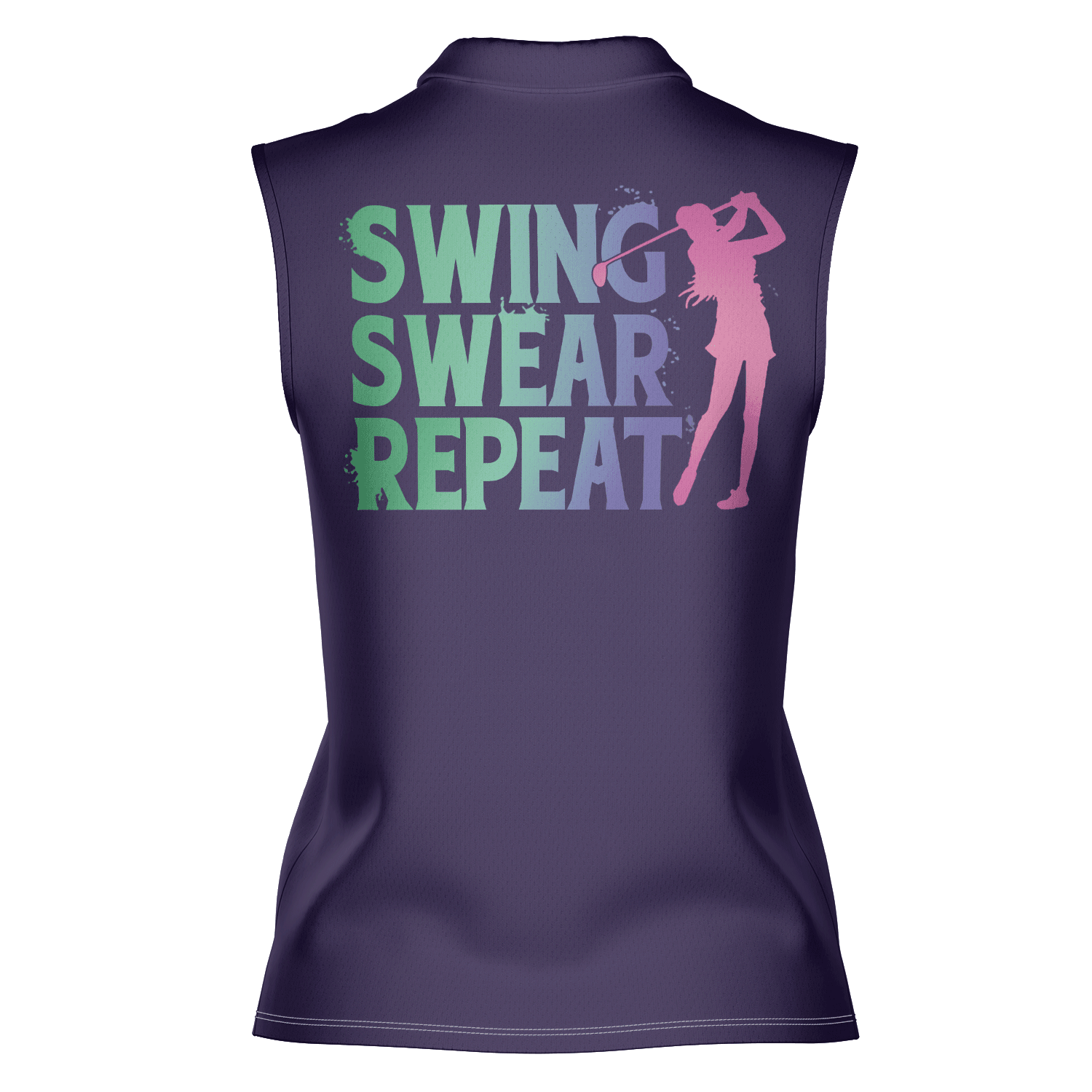 Golf Women Polo Shirt, Gradient Flag Canada Swing Swear Repeat Golf Girl Women Polo Shirt - Gift For Golfers, Female, Golf Lovers, Mother's Day - Cerigifts