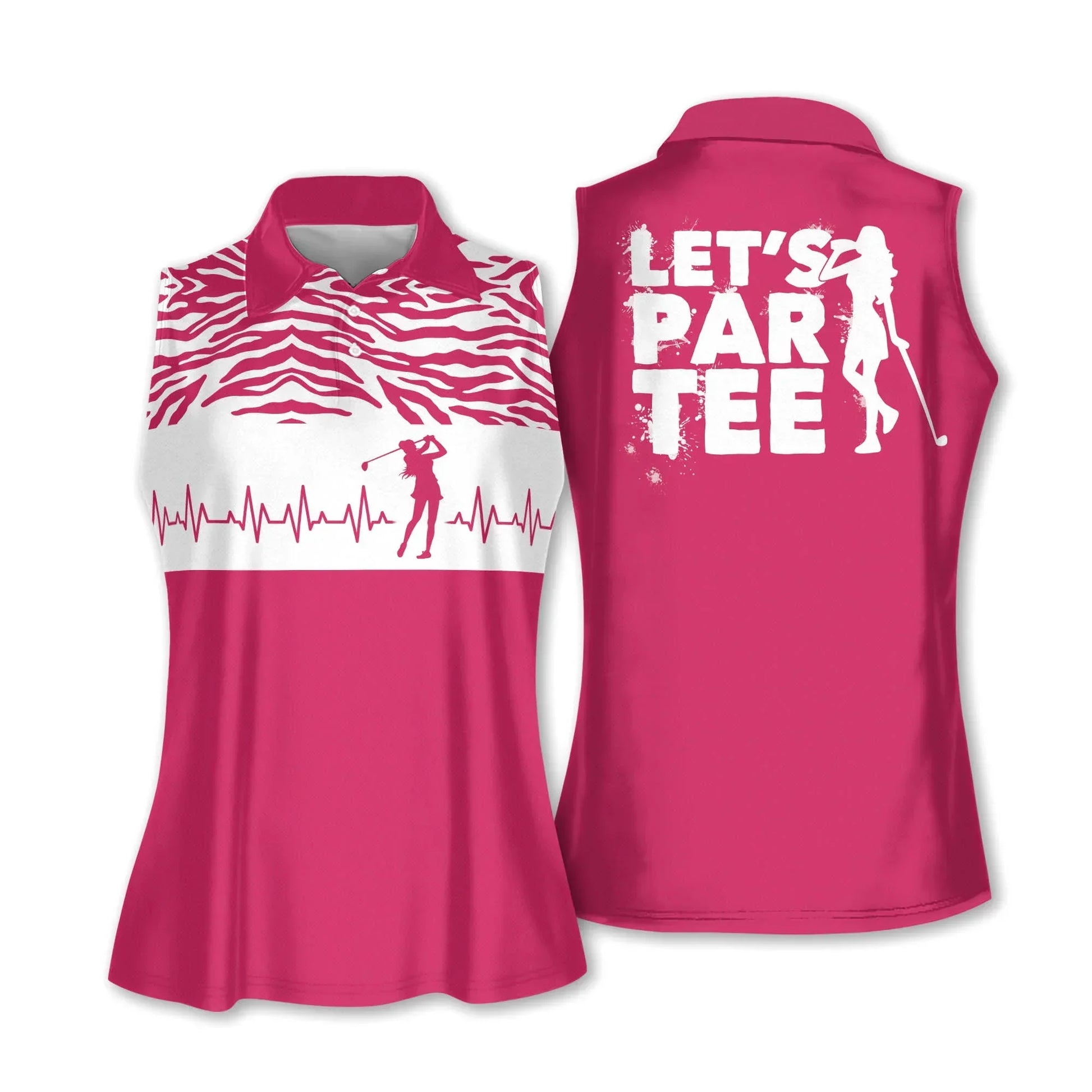 Golf Women Polo Shirt, Let Par Tee Golf Girl Heartbeat Multicolor Women Polo Shirt - Gift For Mother's Day, Golfers, Female, Golf Lover - Cerigifts