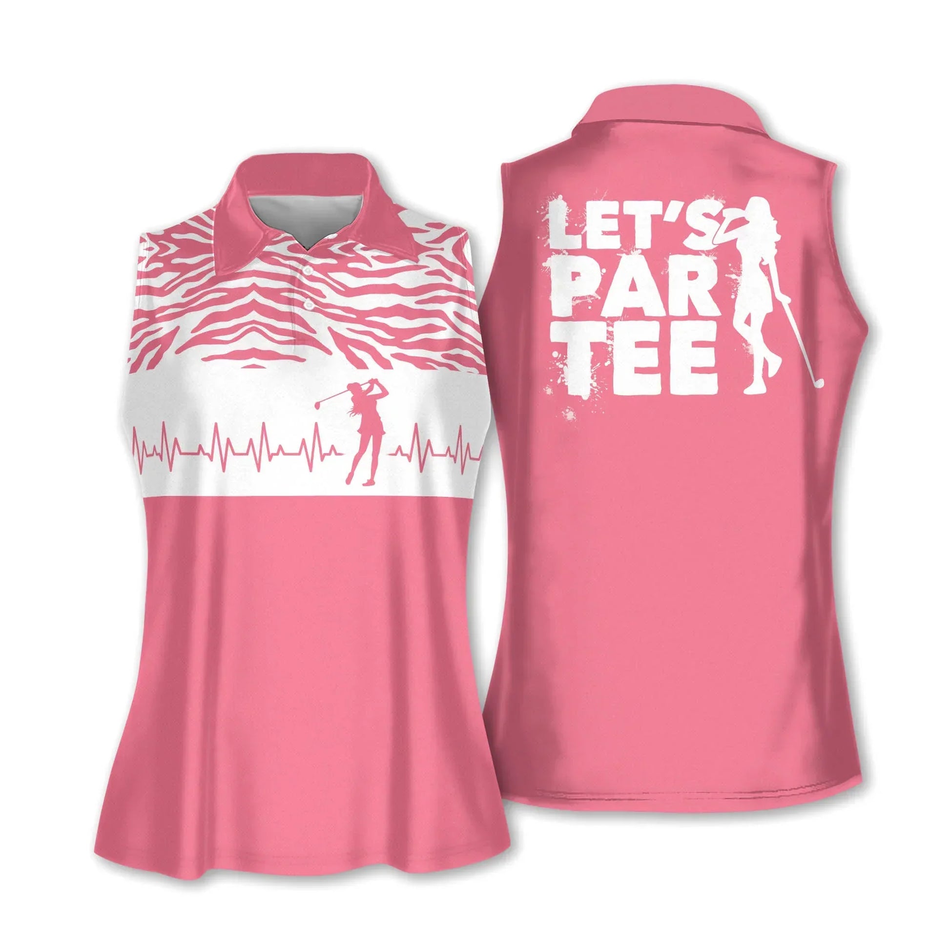 Golf Women Polo Shirt, Let Par Tee Golf Girl Heartbeat Multicolor Women Polo Shirt - Gift For Mother's Day, Golfers, Female, Golf Lover - Cerigifts