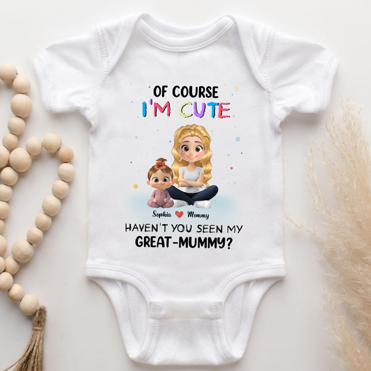 Personalized Baby Onesies Gift For Mom And Baby Newborn I Am Cute Like My Mommy - HN33