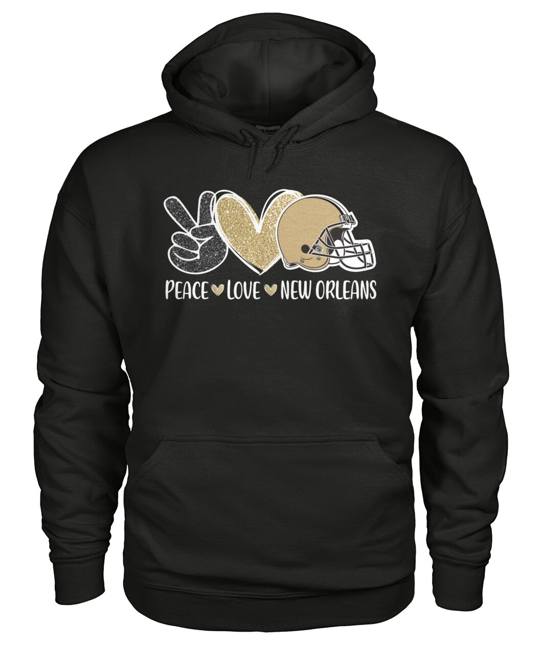 New Orleans American Football Peace Black Old Gold T-Shirt, Football Outfit For Men Women Family Love New Orleans Football Sport