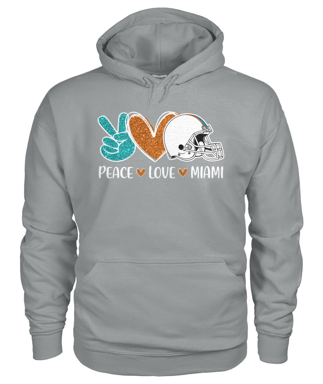 Miami American Football Peace Orange Aqua Blue Hoodies, Perfect Outfit For Men Women Family Love Miami Football Sport Lovers