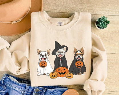 Ghost And Witch Yorkshire Terrier Shirt, Ghost Yorkshire Shirt, Witch Yorkie Shirt, Yorkshire Halloween Sweatshirt, Ghost And Witch Dog Tee