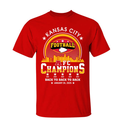 Kansas City Football 2024-2025 AFC Champions Hoodie, The American Football Champs Apparel For Kansas City Football Fans