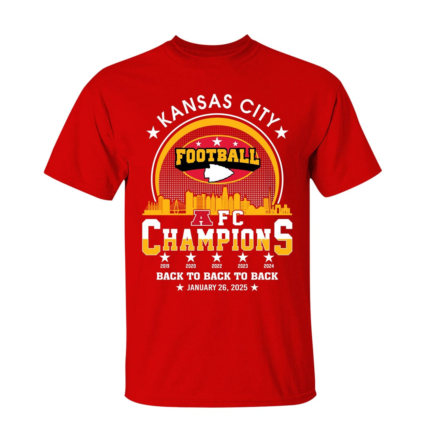 Kansas City Football 2024-2025 AFC Champions Sweatshirt, The American Football Champs Apparel For Kansas City Football Fans