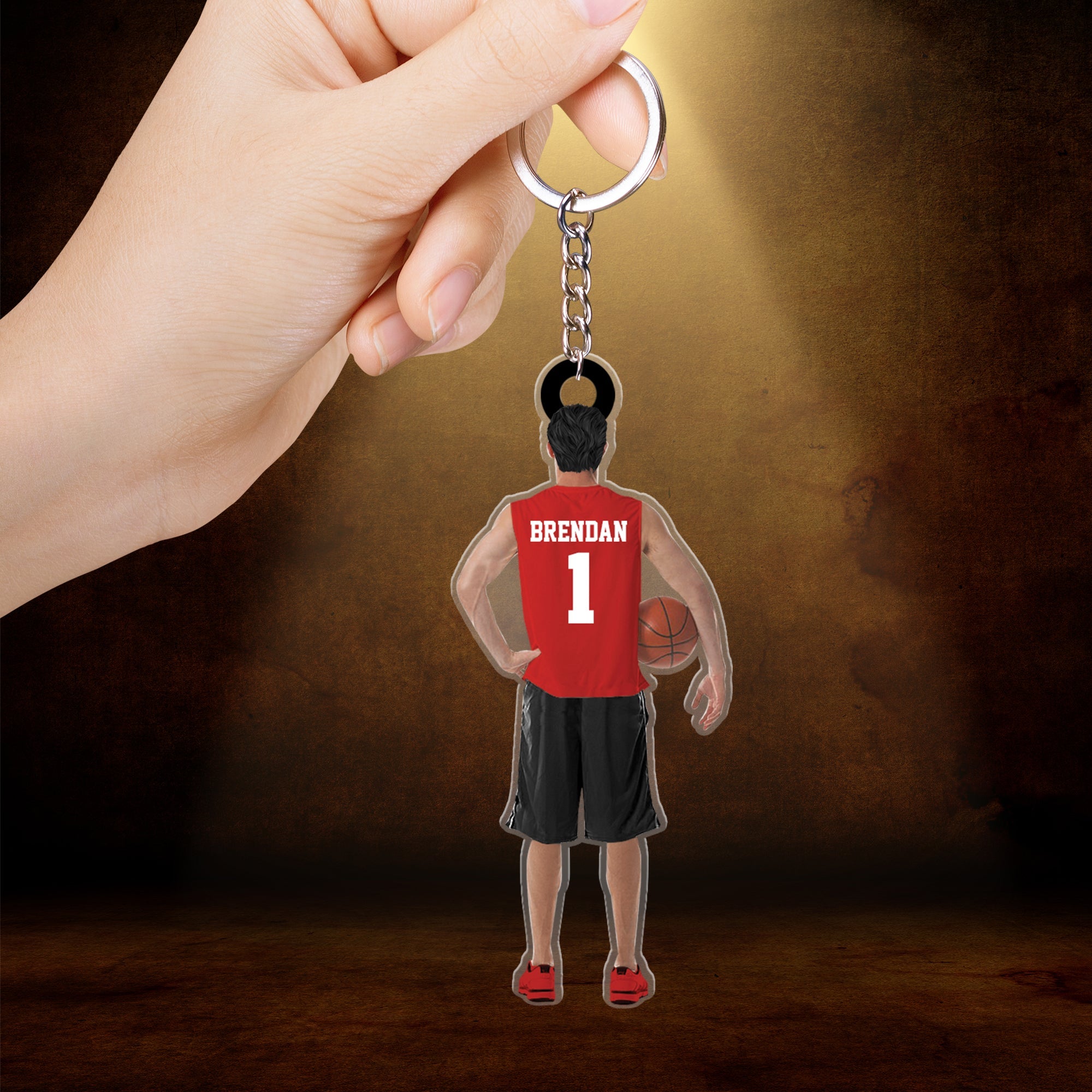 Personalized Basketball Man Acrylic Keychain, Basketball Boy Holding Acrylic Keychain, Basketball Team Gift For Basketball Lovers