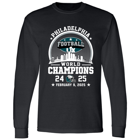 Philadelphia Football LIX 2024-2025 World Champions Long Sleeve Shirt, World Champions 2025 Apparel For Philadelphia Lovers