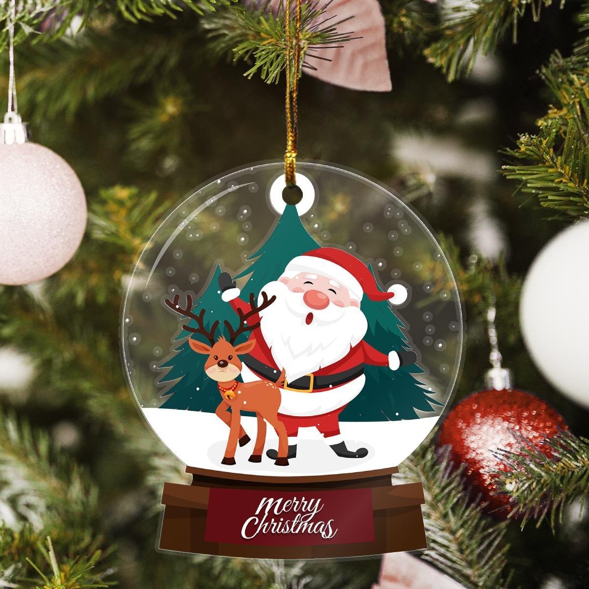Merry Christmas Santa Claus Mica Ornament - Amzanimalsgift