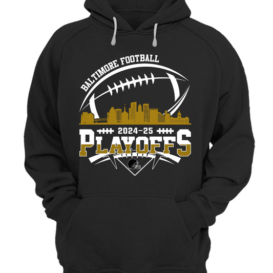 Baltimore American Football 2024-25 Playoffs Skyline Hoodie, Baltimore Game Day Division Hoodie, Playoffs Hoodie For Baltimore Football Fans