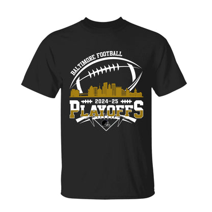 Baltimore American Football 2024-25 Playoffs Skyline Shirts, Baltimore Game Day Division Shirts, Playoffs Shirts For Baltimore Football Fans