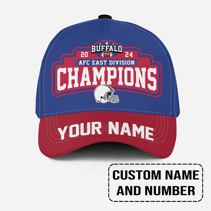 Buffalo American Football 2024 AFC East Champions Snapback Hat Cap Custom, Conquered The East Champs Buffalo Snapback Hat Cap