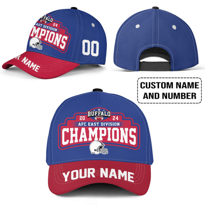 Buffalo American Football 2024 AFC East Champions Snapback Hat Cap Custom, Conquered The East Champs Buffalo Snapback Hat Cap