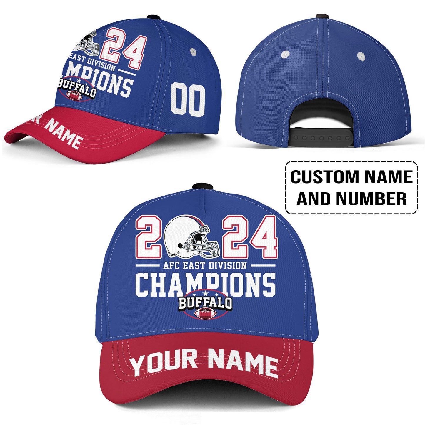 Buffalo American Football 2024 AFC East Champions Snapback Hat Cap Custom, Conquered The East Champs Buffalo Snapback Hat Cap