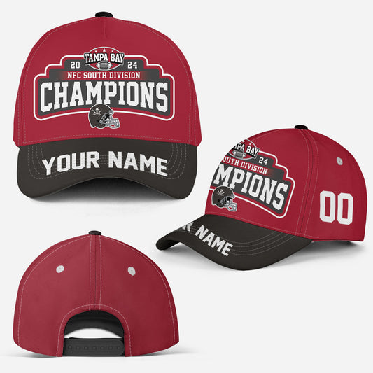 2024 Custom Tampa Bay American Football NFC South Division Champions Classic Hat Cap, Tampa Bay Division Champs Custom Classic Hat Cap