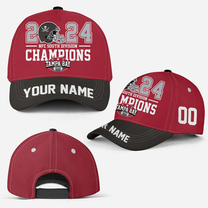 2024 Custom Tampa Bay American Football NFC South Division Champions Classic Hat Cap, Tampa Bay Division Champs Custom Classic Hat Cap