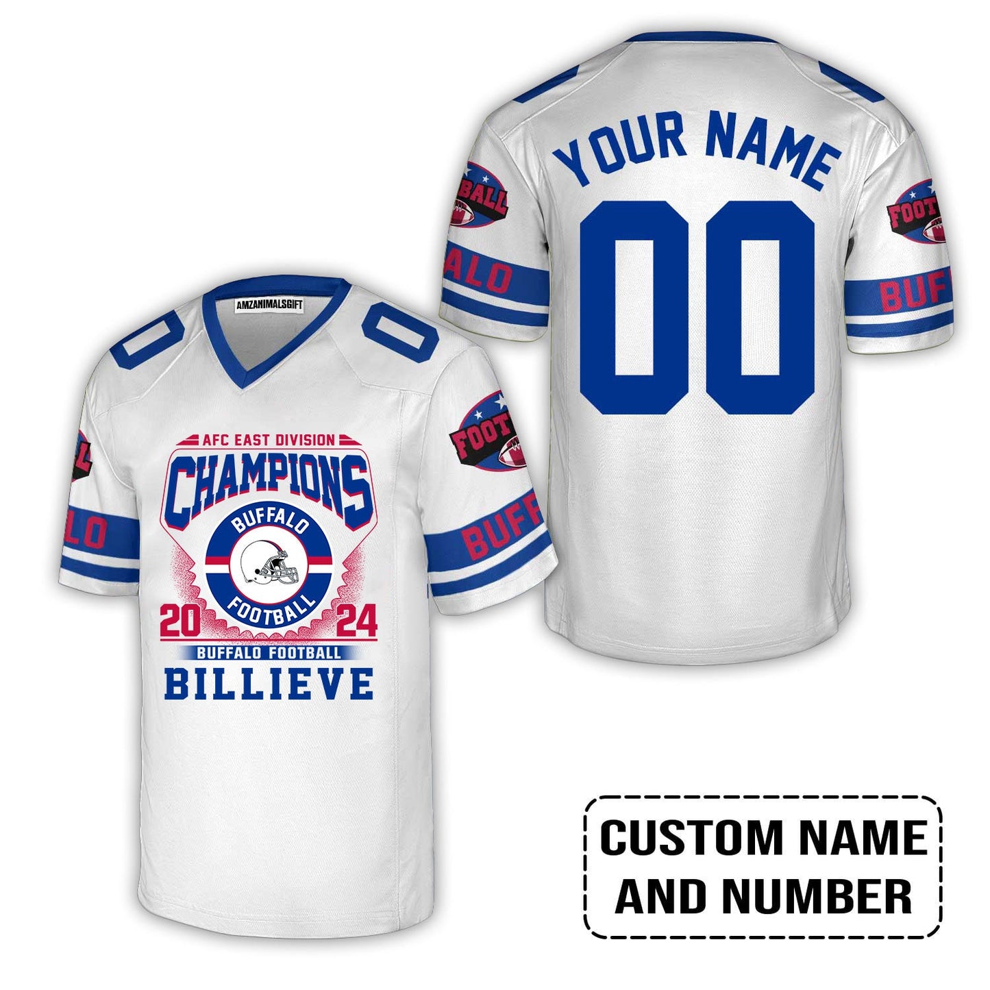 2024 Custom Buffalo American Football AFC East Champions Billieve t shirt, Billieve Buffalo Football AFC East Champs Custom Shirts
