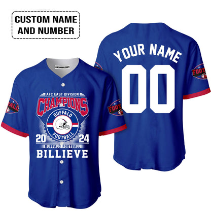 2024 Custom Buffalo American Football AFC East Champions Billieve t shirt, Billieve Buffalo Football AFC East Champs Custom Shirts