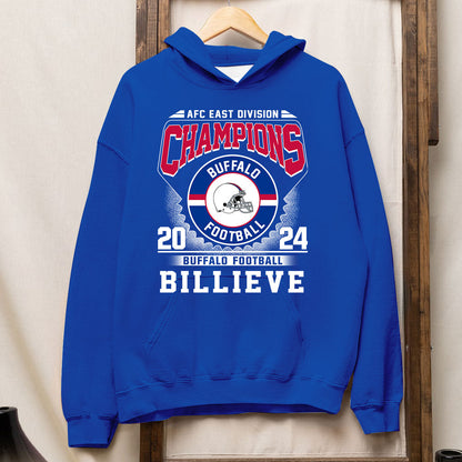 2024 Buffalo American Football AFC East Champions Billieve t shirt, Billieve Buffalo Football AFC East Champs Shirts
