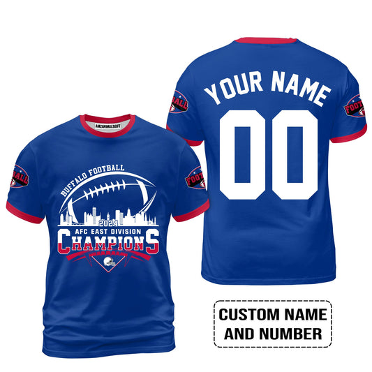 Custom Buffalo American Football AFC East Champions Shirt 2024, 2024 Buffalo Skyline Football AFC East Champs Shirt, Buffalo Football Fan Shirts