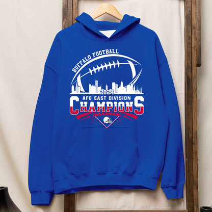 Buffalo American Football AFC East Champions Shirt 2024, 2024 Buffalo Skyline Football AFC East Champs Shirt, Buffalo Football Fan Shirts