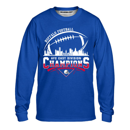 Buffalo American Football AFC East Champions Shirt 2024, 2024 Buffalo Skyline Football AFC East Champs Shirt, Buffalo Football Fan Shirts