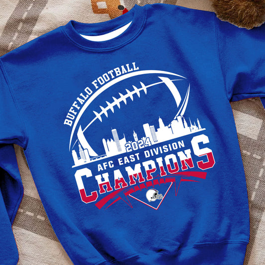Buffalo American Football AFC East Champions Shirt 2024, 2024 Buffalo Skyline Football AFC East Champs Shirt, Buffalo Football Fan Shirts