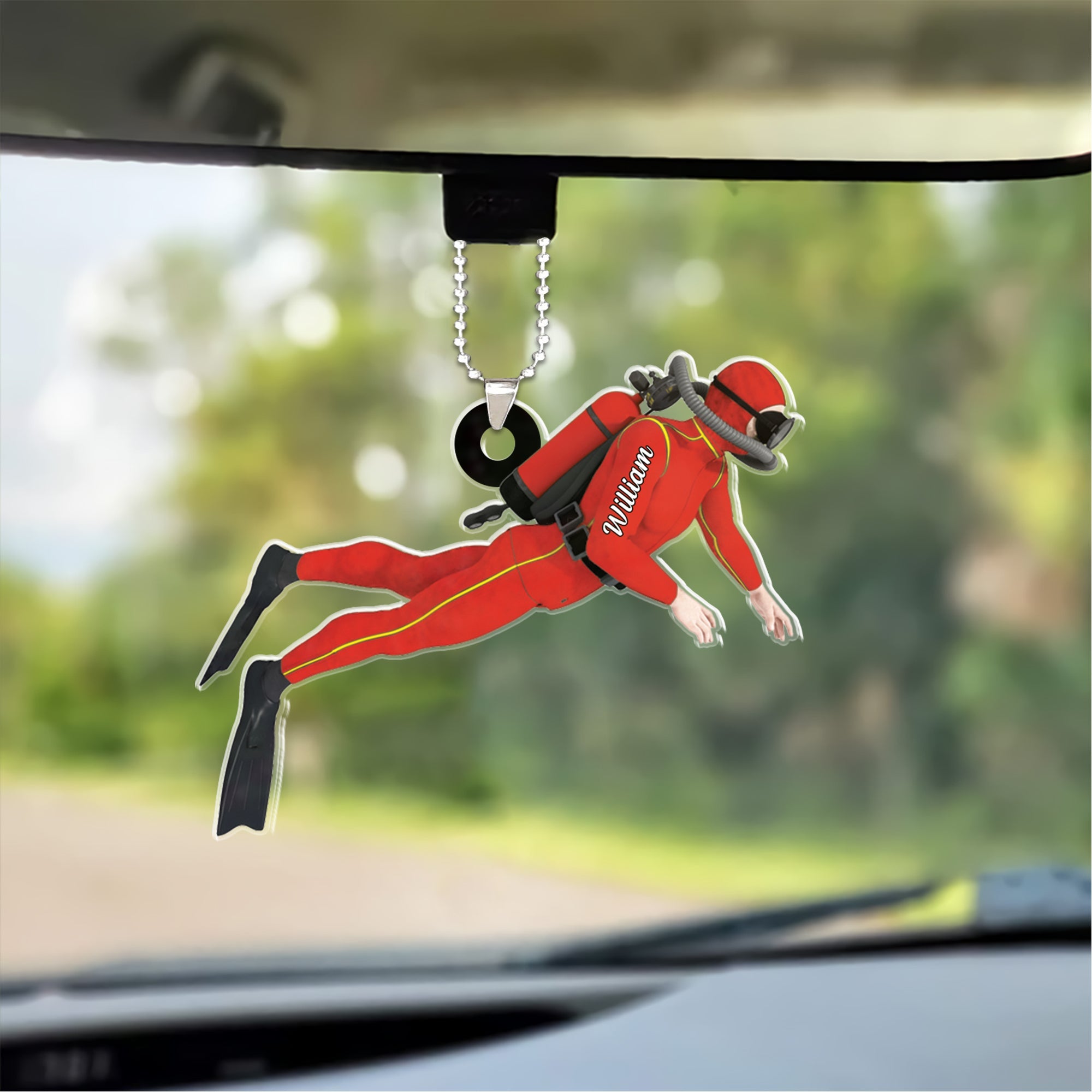 Personalized Diver Car Ornament, Scuba Diving Car Ornament For Diving Lovers, Christmas Gifts