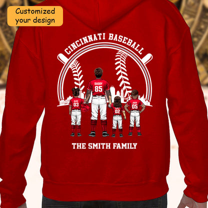 Personalized Cincinnati Baseball Family Dad Shirt, Perfect Gift For Dad, Father, Grandpa, Family, Baseball Lovers