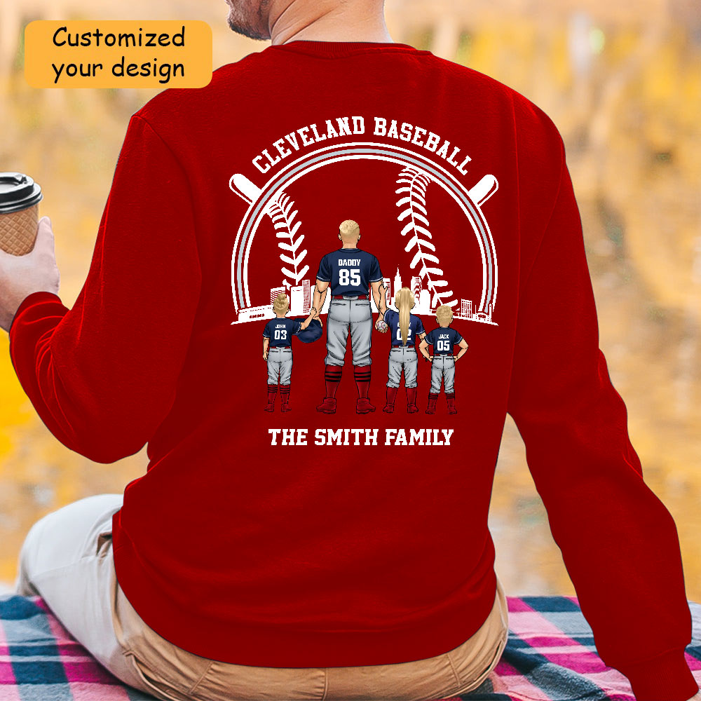 Personalized Cleveland Baseball Family Dad Shirt, Perfect Gift For Dad, Father, Grandpa, Family, Baseball Lovers