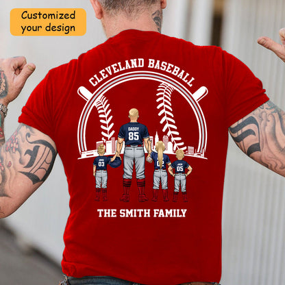 Personalized Cleveland Baseball Family Dad Shirt, Perfect Gift For Dad, Father, Grandpa, Family, Baseball Lovers