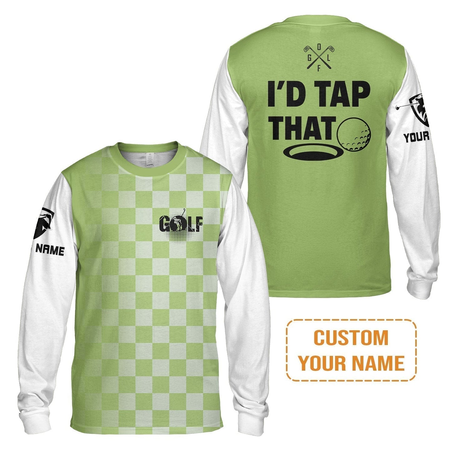 Golf Hoodie - Funny Custom Name Apparel, I'd Tap That Men Golf Hoodie - Personalized Gift For Golf Lover, Team, Golfers, Husband, Boyfriend