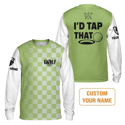 Golf Hoodie - Funny Custom Name Apparel, I'd Tap That Men Golf Hoodie - Personalized Gift For Golf Lover, Team, Golfers, Husband, Boyfriend