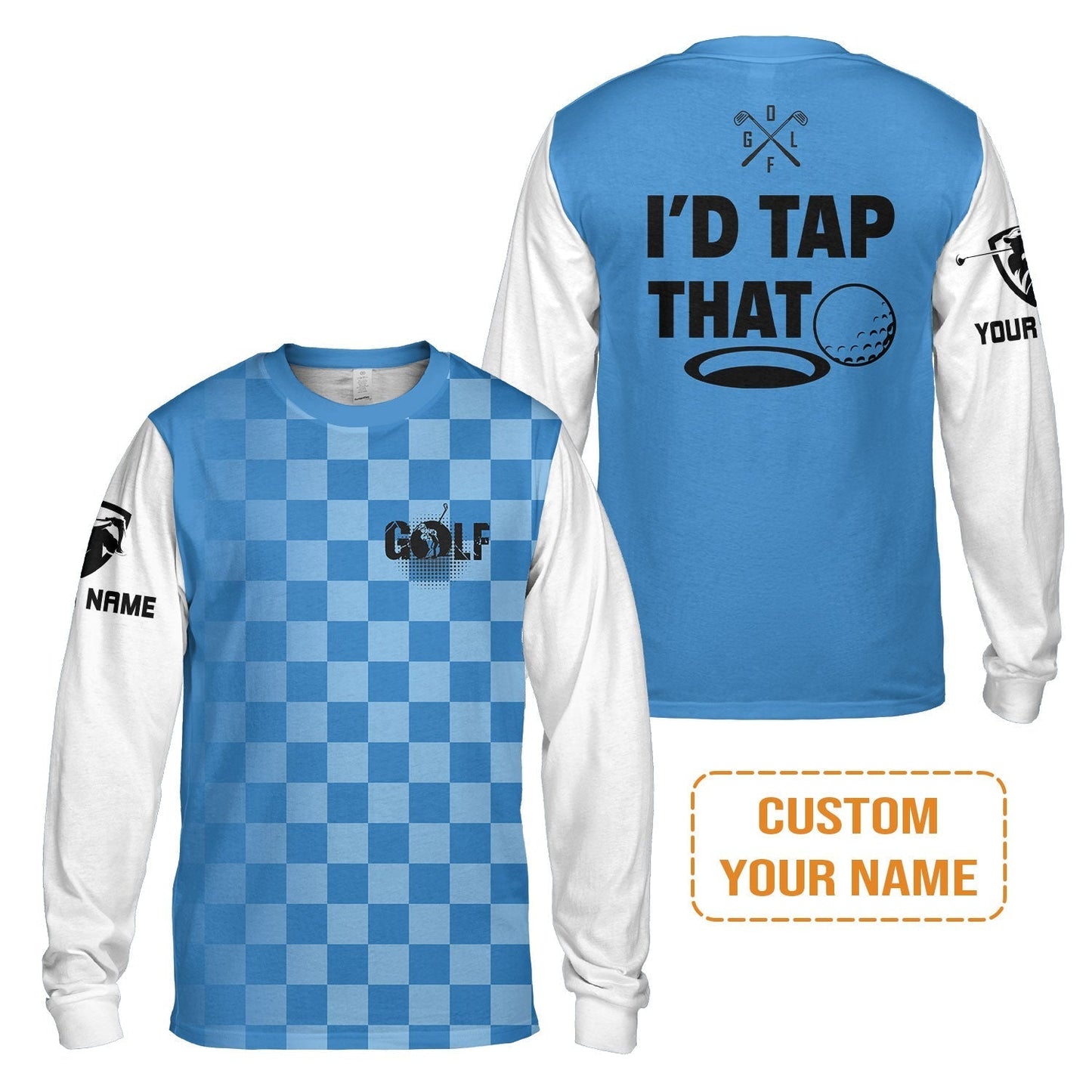 Golf T-Shirt - Funny Custom Name Apparel, I'd Tap That Men Golf T-Shirt - Personalized Gift For Golf Lover, Team, Golfers, Husband, Boyfriend