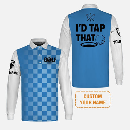 Golf T-Shirt - Funny Custom Name Apparel, I'd Tap That Men Golf T-Shirt - Personalized Gift For Golf Lover, Team, Golfers, Husband, Boyfriend