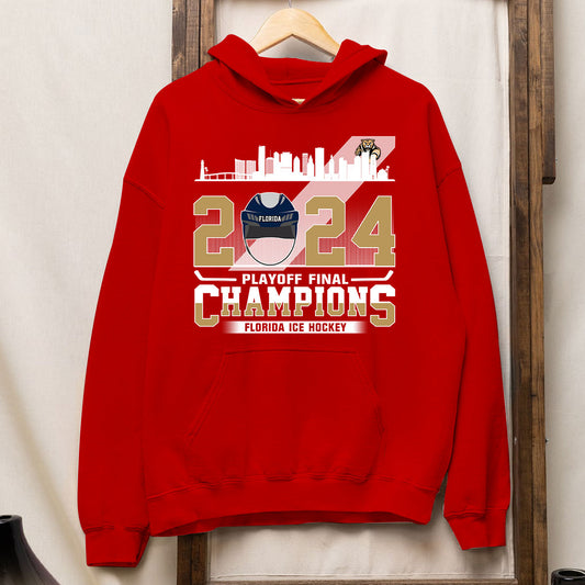 Florida Ice Hockey 2024 Playoff Final Champions Hoodie, Florida Hockey Skyline Shirt Gift For Florida Ice Hockey Lovers