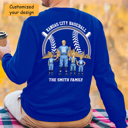 Personalized Kansas City Baseball Family Dad Shirt, Perfect Gift For Dad, Father, Grandpa, Family, Baseball Lovers
