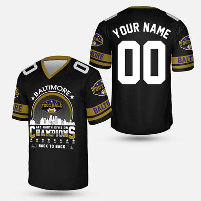 Baltimore Football 2024 AFC North Division Champions Skyline Custom Sweatshirt, 2024 AFC North Champs Champions Custom Double Sided Sweatshirt