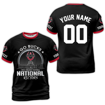 Go Bucks 2025 College Football Victors Custom Double Sided Baseball Jersey, National Winner Shirt, 2025 Champions Columbus Ohio Custom Baseball Jersey