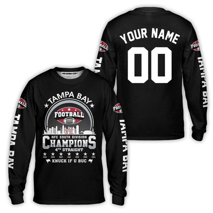 Tampa Bay Football 2024 NFC South Division Champions Skyline Custom Sweatshirt, 2024 NFC South Champs Champions Custom Double Sided Sweatshirt