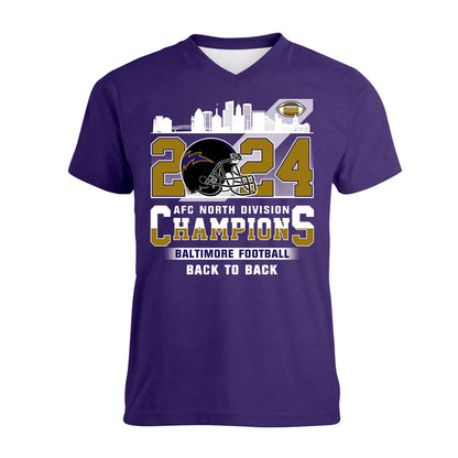 2024 Baltimore Football AFC North Division Champions Skyline Long Sleeve Shirt, 2024 AFC North Champs Long Sleeve Shirts For Baltimore Football Fans