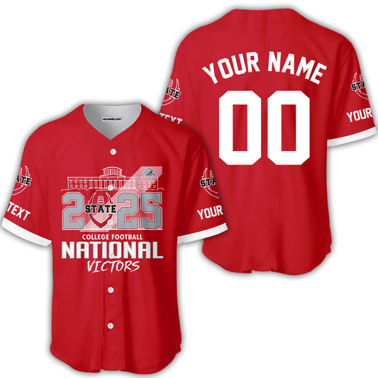Go Bucks 2025 National Winner Custom 2 Sided Baseball Jersey, College Football Victors Shirt, 2025 Champions Columbus Ohio Custom Baseball Jersey