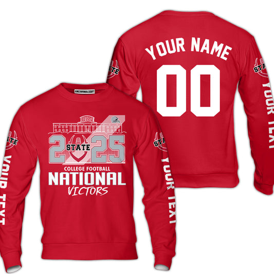 Go Bucks 2025 National Winner Custom Double Sided Sweatshirt, College Football Victors Shirts, 2025 Champions Columbus Ohio Custom 2 Sided Sweatshirt