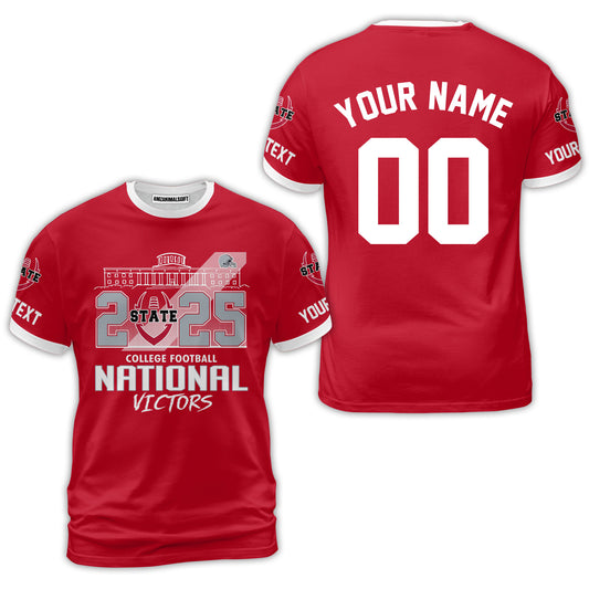 Go Bucks 2025 National Winner Skyline Custom Double Sided Shirts, College Football Victors Shirts, 2025 Champions Columbus Ohio Custom 2 Sided Shirts