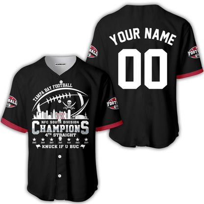 Custom Tampa Bay Football 2024 NFC South Division Champions Skyline Long Sleeve, 2024 NFC South Champs Champions Custom Double Sided Long Sleeve Shirt