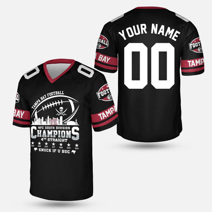 Custom Tampa Bay Football 2024 NFC South Division Champions Skyline Long Sleeve, 2024 NFC South Champs Champions Custom Double Sided Long Sleeve Shirt