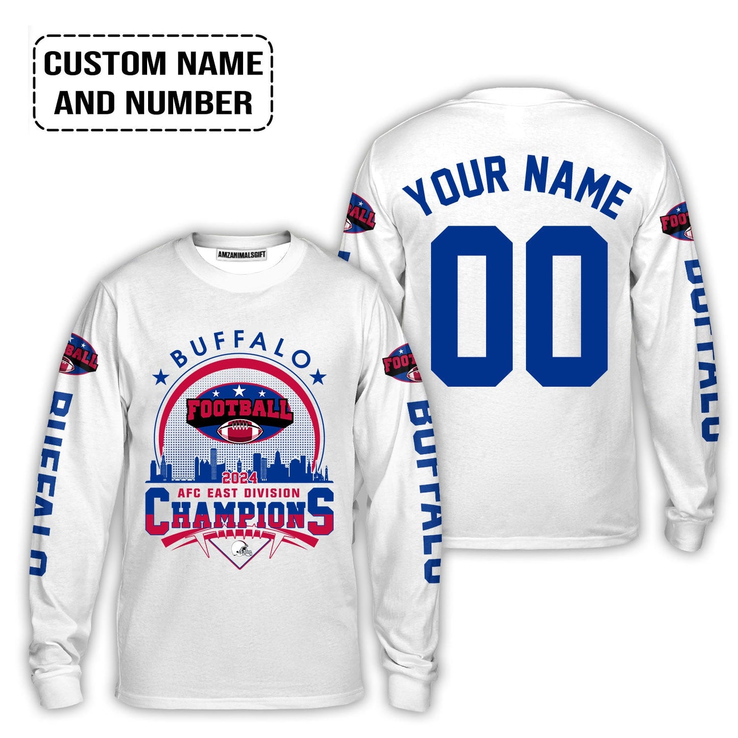 2024 Buffalo American Football AFC East Champions Skyline Custom T-Shirt, Conquered The 2024 East Champs Custom Shirt, Buffalo Football Fan Gifts
