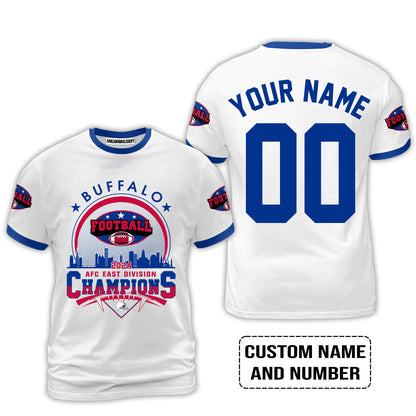 2024 Buffalo American Football AFC East Champions Skyline Custom T-Shirt, Conquered The 2024 East Champs Custom Shirt, Buffalo Football Fan Gifts